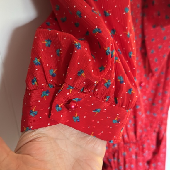 Vintage!  Items California Floral Belted Dress Size 14/M-L - Picture 6 of 14